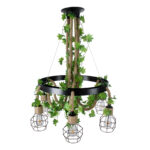 GLOBOSTAR® HELLET 01193 Vintage Κρεμαστό Φωτιστικό Οροφής με Ντουί 6 x E27 AC 220-240V IP20 - Μαύρο & Πράσινο - Μ72 x Π72 x Υ80cm - Image 6