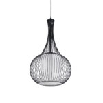 GLOBOSTAR® LILY 01198 Μοντέρνο Κρεμαστό Φωτιστικό Οροφής με Ντουί 1 x E27 AC 220-240V IP20 - Μαύρο & Λευκό - Μ30 x Π30 x Υ50cm - Image 2
