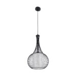 GLOBOSTAR® LILY 01198 Μοντέρνο Κρεμαστό Φωτιστικό Οροφής με Ντουί 1 x E27 AC 220-240V IP20 - Μαύρο & Λευκό - Μ30 x Π30 x Υ50cm - Image 3