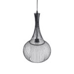 GLOBOSTAR® LILY 01198 Μοντέρνο Κρεμαστό Φωτιστικό Οροφής με Ντουί 1 x E27 AC 220-240V IP20 - Μαύρο & Λευκό - Μ30 x Π30 x Υ50cm - Image 5