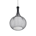 GLOBOSTAR® LILY 01198 Μοντέρνο Κρεμαστό Φωτιστικό Οροφής με Ντουί 1 x E27 AC 220-240V IP20 - Μαύρο & Λευκό - Μ30 x Π30 x Υ50cm - Image 6