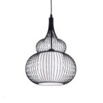 GLOBOSTAR® LILY 01199 Μοντέρνο Κρεμαστό Φωτιστικό Οροφής με Ντουί 1 x E27 AC 220-240V IP20 - Μαύρο & Λευκό - Μ31 x Π31 x Υ42cm - Image 2