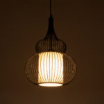 GLOBOSTAR® LILY 01199 Μοντέρνο Κρεμαστό Φωτιστικό Οροφής με Ντουί 1 x E27 AC 220-240V IP20 - Μαύρο & Λευκό - Μ31 x Π31 x Υ42cm - Image 3