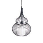 GLOBOSTAR® LILY 01199 Μοντέρνο Κρεμαστό Φωτιστικό Οροφής με Ντουί 1 x E27 AC 220-240V IP20 - Μαύρο & Λευκό - Μ31 x Π31 x Υ42cm - Image 6