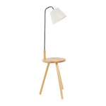 GLOBOSTAR® TIFFANY 01206 Μοντέρνο Επιδαπέδιο Φωτιστικό με Ντουί 1 x E27 AC 220-240V IP20 - Μπεζ & Λευκό - Μ28 x Π28 x Υ140cm - Image 3
