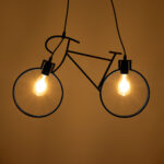 GLOBOSTAR® BIKE 01213 Vintage Κρεμαστό Φωτιστικό Οροφής με Ντουί 2 x E27 AC 220-240V IP20 - Μαύρο - Μ67 x Π3.5 x Υ41cm - Image 3