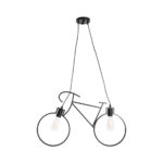 GLOBOSTAR® BIKE 01213 Vintage Κρεμαστό Φωτιστικό Οροφής με Ντουί 2 x E27 AC 220-240V IP20 - Μαύρο - Μ67 x Π3.5 x Υ41cm - Image 4