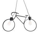 GLOBOSTAR® BIKE 01213 Vintage Κρεμαστό Φωτιστικό Οροφής με Ντουί 2 x E27 AC 220-240V IP20 - Μαύρο - Μ67 x Π3.5 x Υ41cm - Image 5