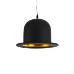 GLOBOSTAR® CHARLO 01214 Vintage Κρεμαστό Φωτιστικό Οροφής με Ντουί 1 x E27 AC 220-240V IP20 - Μαύρο & Χρυσό - Μ26 x Π26 x Υ16cm - Image 2