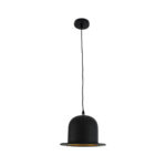 GLOBOSTAR® CHARLO 01214 Vintage Κρεμαστό Φωτιστικό Οροφής με Ντουί 1 x E27 AC 220-240V IP20 - Μαύρο & Χρυσό - Μ26 x Π26 x Υ16cm - Image 4