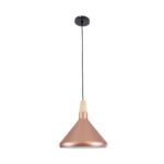 GLOBOSTAR® FERCLA 01224 Μοντέρνο Κρεμαστό Φωτιστικό Οροφής με Ντουί 1 x E27 AC 220-240V IP20 - Χάλκινο & Λευκό - Μ27 x Π27 x Υ25cm - Image 4
