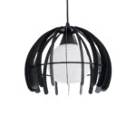 GLOBOSTAR® INGLEY 01226 Μοντέρνο Κρεμαστό Φωτιστικό Οροφής με Ντουί 1 x E27 AC 220-240V IP20 - Μαύρο & Λευκό - Μ26 x Π26 x Υ21cm - Image 2