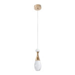 GLOBOSTAR® JADORE 01232 Μοντέρνο Κρεμαστό Φωτιστικό Οροφής LED 5W 400lm 120° AC 220-240V IP20 Θερμό Λευκό 2700K - Lumileds SMD Chip - Χρυσό & Διάφανο - Μ8 x Π8 x Υ26cm - 2 Χρόνια Εγγύηση - Image 3