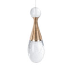 GLOBOSTAR® JADORE 01232 Μοντέρνο Κρεμαστό Φωτιστικό Οροφής LED 5W 400lm 120° AC 220-240V IP20 Θερμό Λευκό 2700K - Lumileds SMD Chip - Χρυσό & Διάφανο - Μ8 x Π8 x Υ26cm - 2 Χρόνια Εγγύηση - Image 6