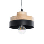 GLOBOSTAR® RUHIEL 01233 Μοντέρνο Κρεμαστό Φωτιστικό Οροφής με Ντουί 1 x E27 AC 220-240V IP20 - Μαύρο & Μπεζ - Μ18 x Π18 x Υ12cm - Image 2