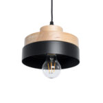 GLOBOSTAR® RUHIEL 01233 Μοντέρνο Κρεμαστό Φωτιστικό Οροφής με Ντουί 1 x E27 AC 220-240V IP20 - Μαύρο & Μπεζ - Μ18 x Π18 x Υ12cm - Image 6