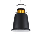 GLOBOSTAR® NUNZIATA 01236 Vintage Κρεμαστό Φωτιστικό Οροφής με Ντουί 1 x E27 AC 220-240V IP20 - Μαύρο & Χρυσό - Μ26 x Π26 x Υ40cm - Image 2