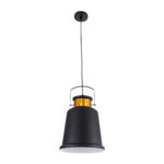 GLOBOSTAR® NUNZIATA 01236 Vintage Κρεμαστό Φωτιστικό Οροφής με Ντουί 1 x E27 AC 220-240V IP20 - Μαύρο & Χρυσό - Μ26 x Π26 x Υ40cm - Image 4