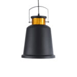 GLOBOSTAR® NUNZIATA 01236 Vintage Κρεμαστό Φωτιστικό Οροφής με Ντουί 1 x E27 AC 220-240V IP20 - Μαύρο & Χρυσό - Μ26 x Π26 x Υ40cm - Image 5