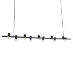 GLOBOSTAR® ALFREDA 01242 Μοντέρνο Κρεμαστό Φωτιστικό Οροφής με Ντουί 10 x E27 AC 220-240V IP20 - Μαύρο - Μ140 x Π18 x Υ7cm - Image 4