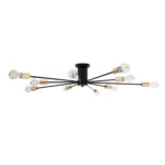 GLOBOSTAR® OLINDA 01244 Μοντέρνο Φωτιστικό Οροφής με Ντουί 10 x E27 AC 220-240V IP20 - Μαύρο & Χρυσό - Μ102 x Π102 x Υ17cm - Image 4