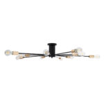 GLOBOSTAR® OLINDA 01244 Μοντέρνο Φωτιστικό Οροφής με Ντουί 10 x E27 AC 220-240V IP20 - Μαύρο & Χρυσό - Μ102 x Π102 x Υ17cm - Image 5