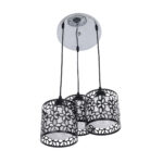 GLOBOSTAR® RAINELDA 01246 Μοντέρνο Κρεμαστό Φωτιστικό Οροφής με Ντουί 3 x E27 AC 220-240V IP20 - Μαύρο & Λευκό - Μ35 x Π35 x Υ110cm - Image 5