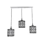 GLOBOSTAR® RAINELDA 01247 Μοντέρνο Κρεμαστό Φωτιστικό Οροφής με Ντουί 3 x E27 AC 220-240V IP20 - Μαύρο & Λευκό - Μ60 x Π15 x Υ19cm - Image 4