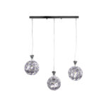 GLOBOSTAR® BOUQUET 01249 Μοντέρνο Κρεμαστό Φωτιστικό Οροφής με Ντουί 3 x E27 AC 220-240V IP20 - Ασημί & Μωβ - Μ66 x Π18 x Υ24cm - Image 6