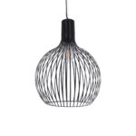 GLOBOSTAR® SCANDI 01266 Μοντέρνο Κρεμαστό Φωτιστικό Οροφής με Ντουί 1 x E27 AC 220-240V IP20 - Μαύρο - Μ38 x Π38 x Υ50cm - Image 2
