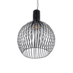 GLOBOSTAR® SCANDI 01266 Μοντέρνο Κρεμαστό Φωτιστικό Οροφής με Ντουί 1 x E27 AC 220-240V IP20 - Μαύρο - Μ38 x Π38 x Υ50cm - Image 6