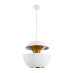 GLOBOSTAR® SEVILLE 01268 Μοντέρνο Κρεμαστό Φωτιστικό Οροφής με Ντουί 1 x E27 AC 220-240V IP20 - Λευκό & Χρυσό - Μ35 x Π35 x Υ35cm - Image 4