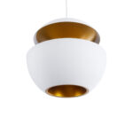 GLOBOSTAR® SEVILLE 01268 Μοντέρνο Κρεμαστό Φωτιστικό Οροφής με Ντουί 1 x E27 AC 220-240V IP20 - Λευκό & Χρυσό - Μ35 x Π35 x Υ35cm - Image 6