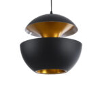 GLOBOSTAR® SEVILLE 01269 Μοντέρνο Κρεμαστό Φωτιστικό Οροφής με Ντουί 1 x E27 AC 220-240V IP20 - Μαύρο & Χρυσό - Μ35 x Π35 x Υ35cm - Image 2