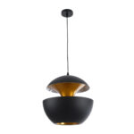 GLOBOSTAR® SEVILLE 01269 Μοντέρνο Κρεμαστό Φωτιστικό Οροφής με Ντουί 1 x E27 AC 220-240V IP20 - Μαύρο & Χρυσό - Μ35 x Π35 x Υ35cm - Image 4