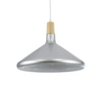 GLOBOSTAR® FELICITA 01276 Μοντέρνο Κρεμαστό Φωτιστικό Οροφής με Ντουί 1 x E27 AC 220-240V IP20 - Ασημί & Μπεζ - Μ40 x Π40 x Y30cm - Image 2