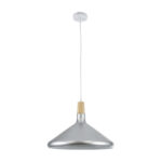 GLOBOSTAR® FELICITA 01276 Μοντέρνο Κρεμαστό Φωτιστικό Οροφής με Ντουί 1 x E27 AC 220-240V IP20 - Ασημί & Μπεζ - Μ40 x Π40 x Y30cm - Image 4