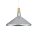 GLOBOSTAR® FELICITA 01276 Μοντέρνο Κρεμαστό Φωτιστικό Οροφής με Ντουί 1 x E27 AC 220-240V IP20 - Ασημί & Μπεζ - Μ40 x Π40 x Y30cm - Image 5