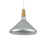 GLOBOSTAR® FELICITA 01277 Μοντέρνο Κρεμαστό Φωτιστικό Οροφής με Ντουί 1 x E27 AC 220-240V IP20 - Ασημί & Μπεζ - Μ30 x Π30 x Υ25cm - Image 2