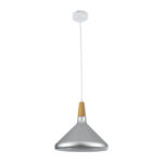 GLOBOSTAR® FELICITA 01277 Μοντέρνο Κρεμαστό Φωτιστικό Οροφής με Ντουί 1 x E27 AC 220-240V IP20 - Ασημί & Μπεζ - Μ30 x Π30 x Υ25cm - Image 4
