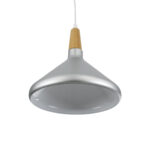 GLOBOSTAR® FELICITA 01277 Μοντέρνο Κρεμαστό Φωτιστικό Οροφής με Ντουί 1 x E27 AC 220-240V IP20 - Ασημί & Μπεζ - Μ30 x Π30 x Υ25cm - Image 6