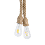 GLOBOSTAR® ROPE 01279 Boho Κρεμαστό Φωτιστικό Οροφής με Ντουί 2 x E27 AC 220-240V IP20 - Μπεζ - Μ30 x Π3.5 x Υ100cm - Image 2