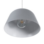 GLOBOSTAR® UPVALE 01282 Μοντέρνο Κρεμαστό Φωτιστικό Οροφής με Ντουί 1 x E27 AC 220-240V IP20 - Γκρι & Λευκό - Μ40 x Π40 x Υ24cm - Image 6