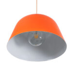 GLOBOSTAR® UPVALE 01283 Μοντέρνο Κρεμαστό Φωτιστικό Οροφής με Ντουί 1 x E27 AC 220-240V IP20 - Πορτοκαλί & Λευκό - Μ40 x Π40 x Υ24cm - Image 6