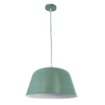 GLOBOSTAR® UPVALE 01285 Μοντέρνο Κρεμαστό Φωτιστικό Οροφής με Ντουί 1 x E27 AC 220-240V IP20 - Πράσινο & Λευκό - Μ40 x Π40 x Υ24cm - Image 4