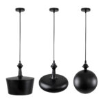 GLOBOSTAR® ROCKFORD 01287 Μοντέρνο Κρεμαστό Φωτιστικό Οροφής με Ντουί 3 x E27 AC 220-240V IP20 - Μαύρο & Χρυσό - Μ86 x Π86 x Υ30cm - Image 3
