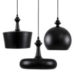 GLOBOSTAR® ROCKFORD 01287 Μοντέρνο Κρεμαστό Φωτιστικό Οροφής με Ντουί 3 x E27 AC 220-240V IP20 - Μαύρο & Χρυσό - Μ86 x Π86 x Υ30cm - Image 4
