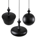 GLOBOSTAR® ROCKFORD 01287 Μοντέρνο Κρεμαστό Φωτιστικό Οροφής με Ντουί 3 x E27 AC 220-240V IP20 - Μαύρο & Χρυσό - Μ86 x Π86 x Υ30cm - Image 6