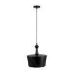 GLOBOSTAR® ROCKFORD 01287-A Μοντέρνο Κρεμαστό Φωτιστικό Οροφής με Ντουί 1 x E27 AC 220-240V IP20 - Μαύρο & Χρυσό - Μ30 x Π30 x Υ30cm - Image 3