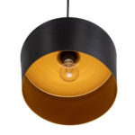 GLOBOSTAR® ROCKFORD 01287-A Μοντέρνο Κρεμαστό Φωτιστικό Οροφής με Ντουί 1 x E27 AC 220-240V IP20 - Μαύρο & Χρυσό - Μ30 x Π30 x Υ30cm - Image 6